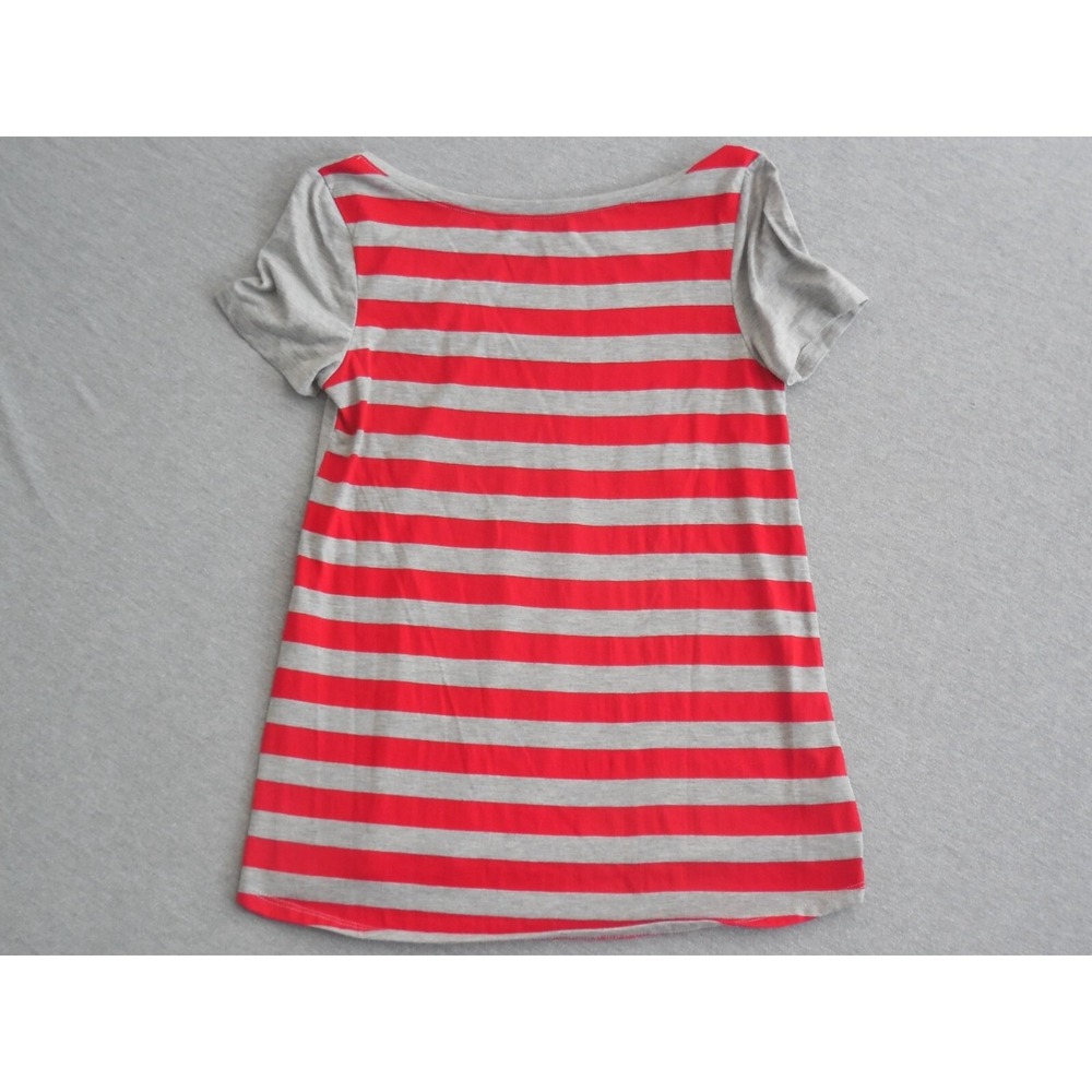 Walt Disney World Womens M Mickey Mouse Graphic Striped Short Sleeve Gray TShirt - Picture 6 of 6